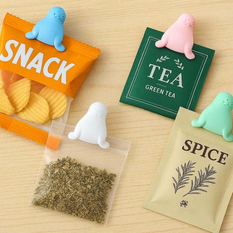 Mini Seal Clips for Small Snack Bags Tea Bags and Spice Pouch Freshness