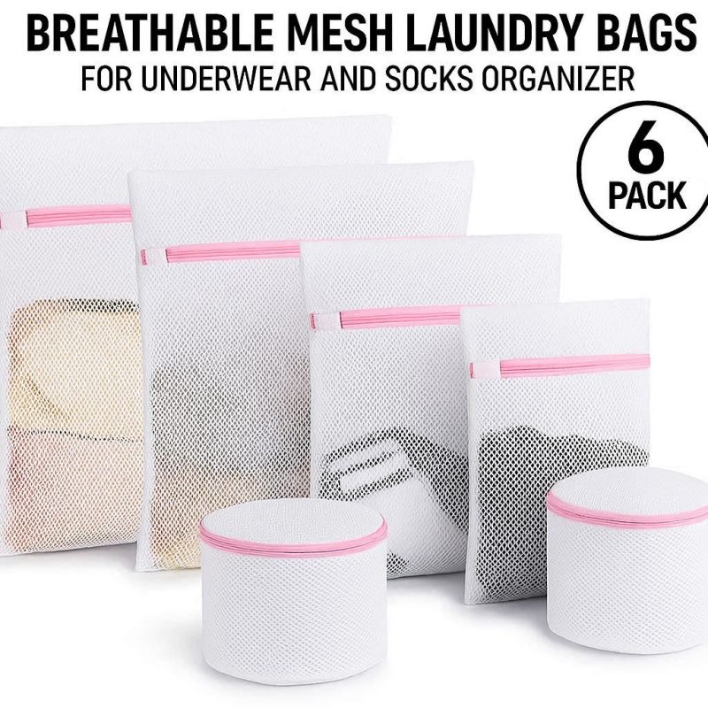 21 Breathable Mesh Laundry Bags for Underwear and Socks Organizer 6 Pack