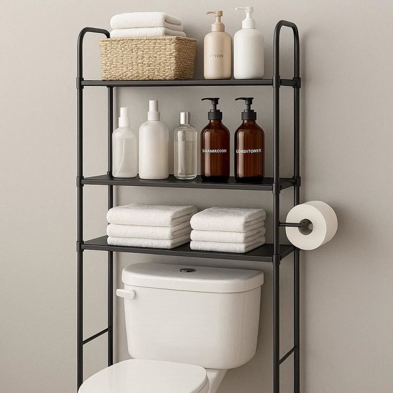 Over the Toilet Bathroom Shelf 3 Tier Adjustable Storage Rack